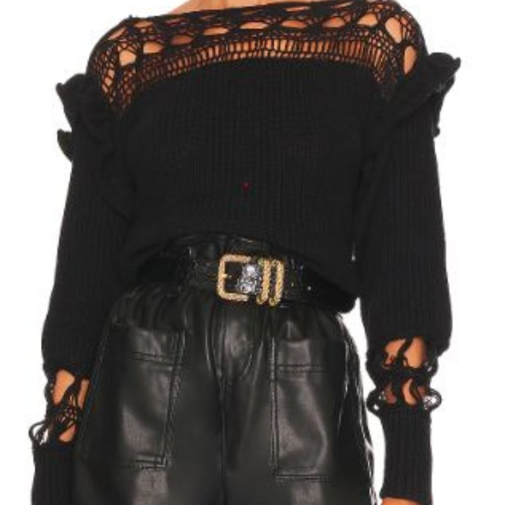 REVOLVE Line & Dot Lila Sweater - Black